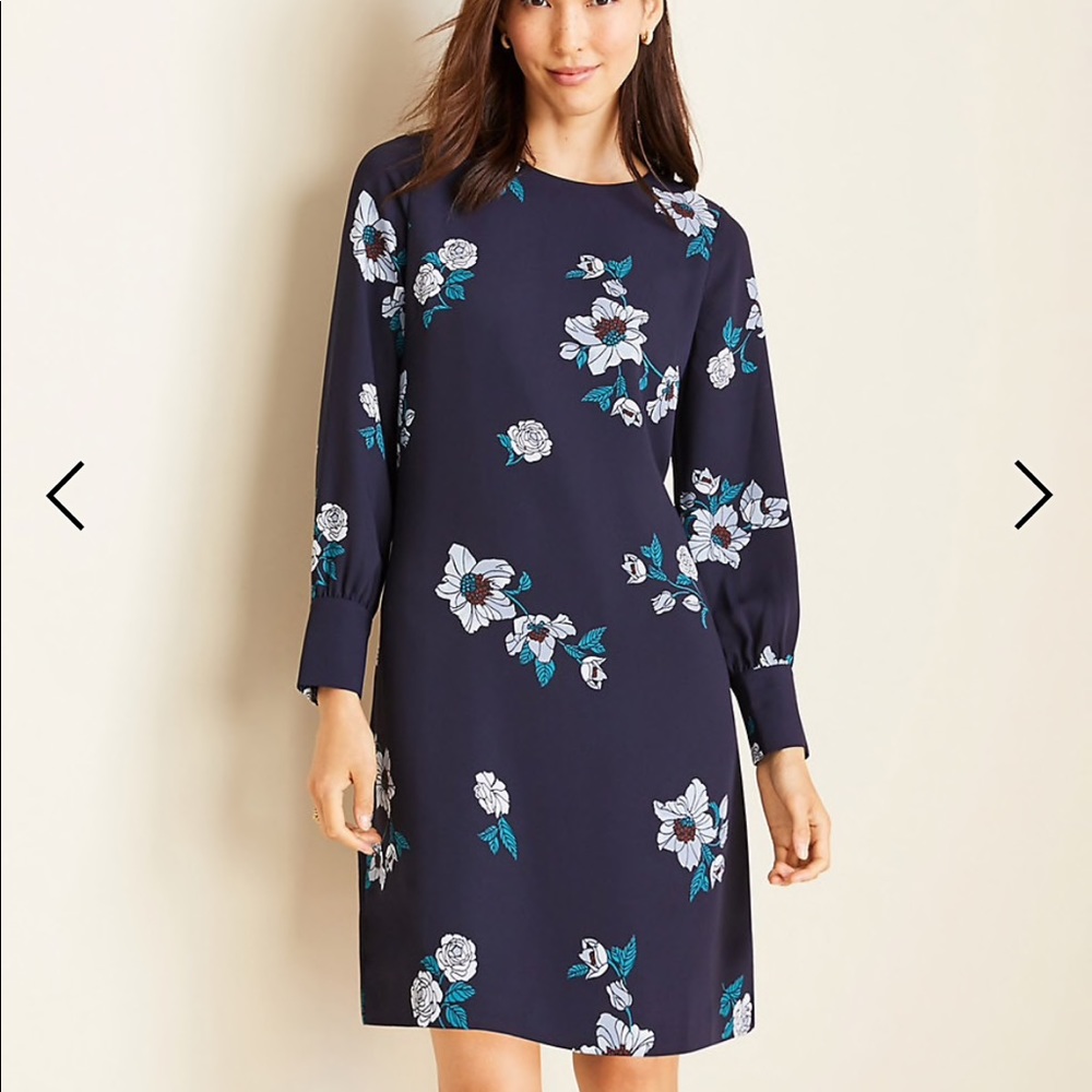 Used Floral Lantern Sleeve Shift Dress size S 4/6